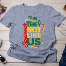Load image into Gallery viewer, Juneteenth 1865 “They Not Like Us” Unisex T-Shirt – Freedom Pride Shirt