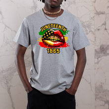 Load image into Gallery viewer, Juneteenth 1865 Lips T-Shirt – African American Pride Shirt | Pan-African Colors Juneteenth Tee