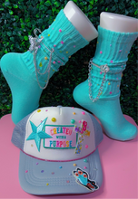 Load image into Gallery viewer, Created with Purpose” Embellished Hat & Sock Set