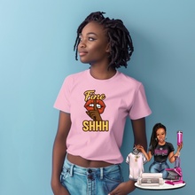 Load image into Gallery viewer, Fine SHHH Graphic Tee – Bold Lips & Attitude Shirt for Women