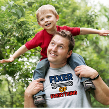 Load image into Gallery viewer, Fixer of Everything T-Shirt | Funny Handyman Dad Shirt | Father’s Day Gift for Men | Wrench Graphic Tee