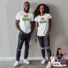 Load image into Gallery viewer, We Outside Juneteenth T-Shirt – Red, Gold & Green Afrocentric Freedom Tee
