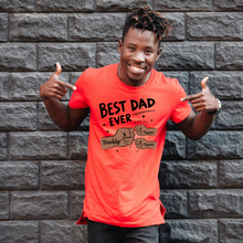 Load image into Gallery viewer, Custom “Best Dad Ever” Fist Bump T-Shirt – Personalized Kids’ Names Father’s Day Gift
