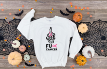 Load image into Gallery viewer, FU Cancer Middle Finger Tshirt and Crewneck