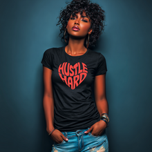 Load image into Gallery viewer, Hustle Hard Heart Graphic T-Shirt – Motivational Tee for Women