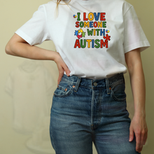 Load image into Gallery viewer, "I Love Someone with Autism Shirt – Colorful Puzzle Piece Awareness Tee | Autism Support Gift"
