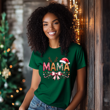 Load image into Gallery viewer, MAMA Christmas Sweatshirt – Cute Holiday Reindeer & Santa Hat Design, Cozy Winter Mom Crewneck, Festive Christmas