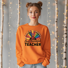 Load image into Gallery viewer, One Thankful Teacher Sweatshirt – Cute Thanksgiving Teacher Shirt, Fall Teacher Appreciation Crewneck