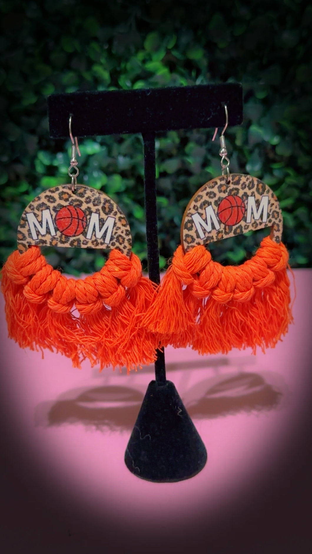 Leopard Print Fringe MOM Earrings – Handmade with Tassel Detail