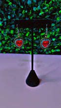 Load image into Gallery viewer, Elegant Vintage Red Heart Dangle Earrings with Crystal Accents
