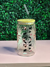 Load image into Gallery viewer, Clear Glass Tumbler with Design (includes straw)
