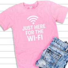 Load image into Gallery viewer, Just Here for the Wi-Fi Funny Graphic Tee – Unisex Internet Lover T-Shirt
