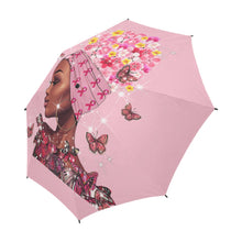 Load image into Gallery viewer, Pink Girl Breast Cancer Umbrella
